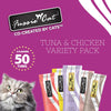 Fussie Cat Tuna & Chicken Puree Variety Pack 5 Flavors 50 Count Tub