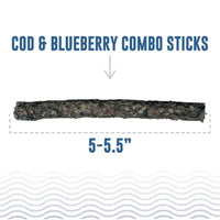 ICELANDIC+ Fish Treat Cod & Blueberry Combo Sticks 2 oz (NEW)