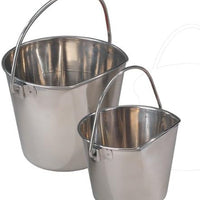 Stainless Steel Flat Sided Pails Durable for Fences, Cages, Crates, or Kennels 2-Quart