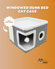 Brookbrand Windowed Bunk Bed Cat Cave with Scratcher