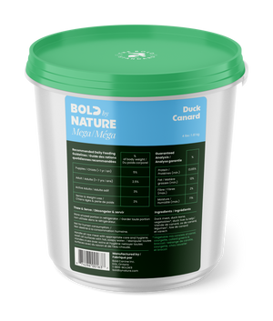 BOLD bY NATURE Mega Duck Frozen Dog Food 4 lb Tub