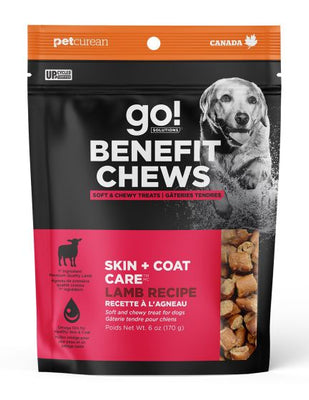 Go! Benefit Chews Skin + Coat Soft and Chewy Treats Lamb Recipe Dog 170g SALE