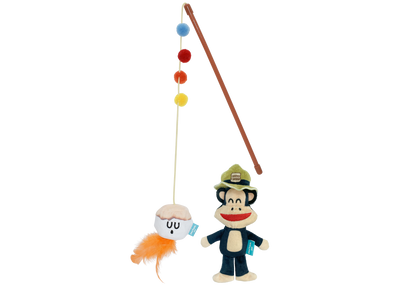 Multipet™ Paul Frank® Marshmallow Wand Cat Toy (2 Pack)