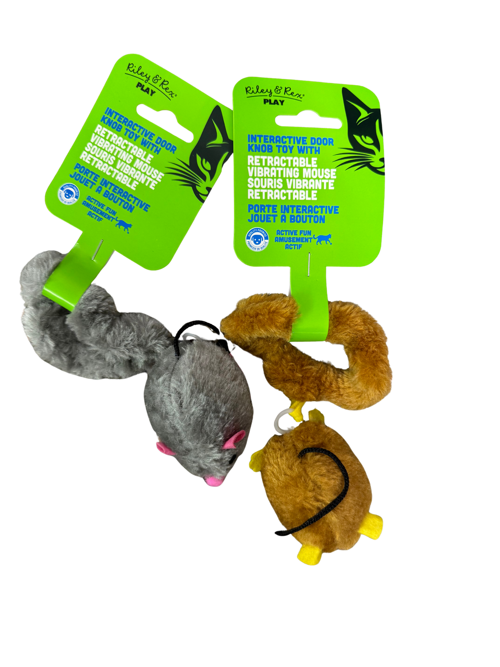 Riley & Rex Door Knob Toy Retractable Vibrating Mouse (NEW)