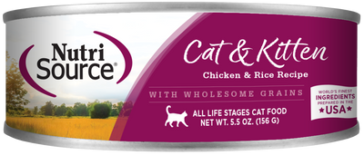 NutriSource® Chicken & Rice Formula Wet Cat Food 5.5 oz SALE