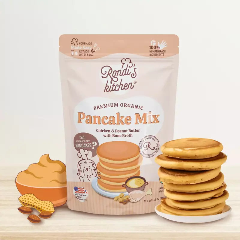 Rondi's Kitchen Organic Pancake Mix - Chicken & Peanut Butter w/ Bone Broth