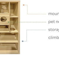 4 Cats & Dogs Cliff Jr. Pet Shelf - Oak (NEW) SALE