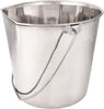 Stainless Steel Flat Sided Pails Durable for Fences, Cages, Crates, or Kennels 2-Quart