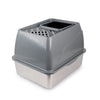 ALL FOR PAWS Go Fresh Stainless Steel No Mess Litter Box - Grey