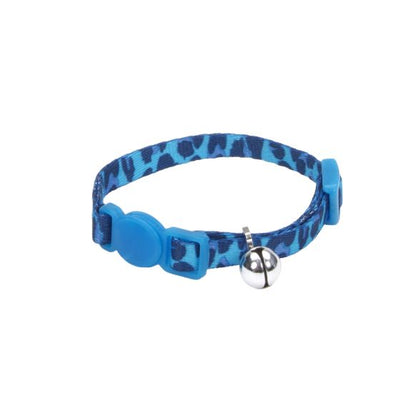 Li'l Pals Adjustable Breakaway Kitten Collar Blue Leopard Cat 1pc 5/16x6-8in