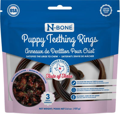 NPIC N-Bone Puppy Teething Ring, Burnt Ends Flavor 3pk, 3.6oz