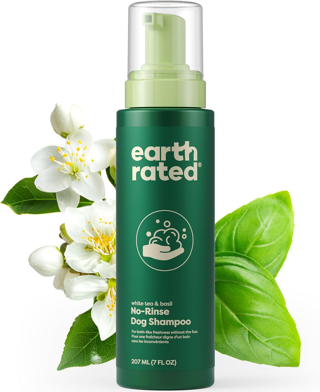 earth rated® White Tea & Basil No-Rinse Dog Shampoo 7oz