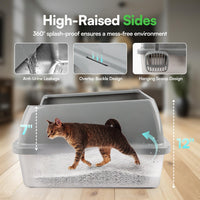 ALL FOR PAWS Go Fresh Enclosed Stainless Steel Litter Box - Grey