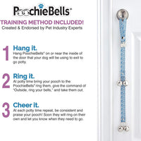 PoochieBells® The Original Dog Doorbell Solid Colors Collection Pewter Grey 25"