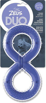Zeus Duo Figure-8 Tug - Bacon Scent - Purple - 20 cm (8 in)