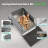 ALL FOR PAWS Go Fresh Enclosed Stainless Steel Litter Box - Grey