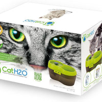 H2O drinking fountain for cat (2 liters) black and green