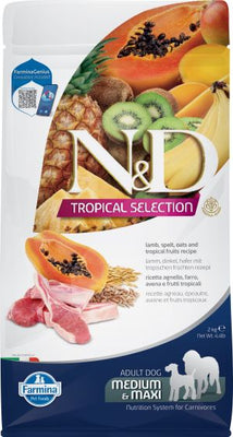 N&D Tropical Selection Canine Lamb, Spelt, Oats and Tropical Fruits Puppy Medium & Maxi recipe