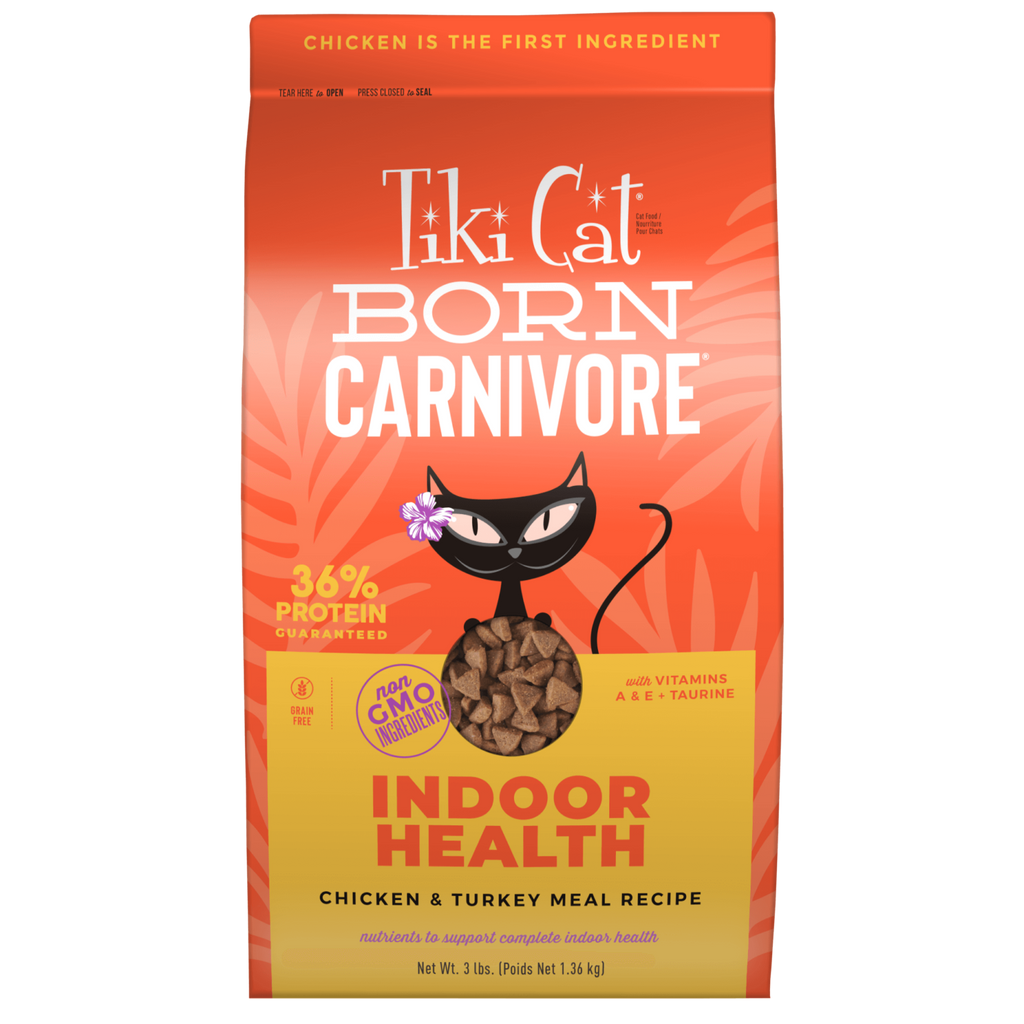 Tiki Cat® Born Carnivore™ Indoor Health: Chicken & Turkey Meal Recipe Dry Cat Food 3 lb