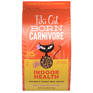 Tiki Cat® Born Carnivore™ Indoor Health: Chicken & Turkey Meal Recipe Dry Cat Food 3 lb