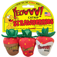 Yeowww Catnip Strawberries 3pk Cat Toys