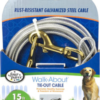 Four Paws® Tie-Out Cable Heavy Weight Silver 15'