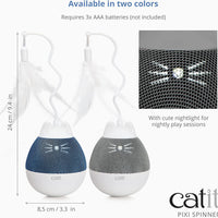 Catit PIXI Spinner Electronic Cat Toy - White & Blue