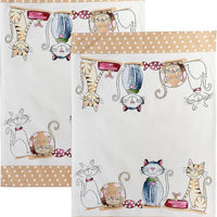 Spotted Dog Tea Towel - Cute Cats Set 2 SALE