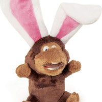 goDog® Silent Squeak™ Flips Monkey Rabbit Dog Toy