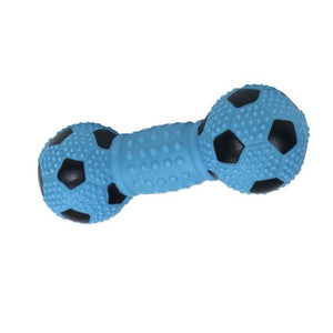 Rascals Latex Soccerball Dumbbell Blue Lagoon Dog 5.5in