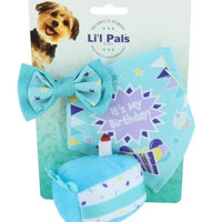 Li'l Pals® Birthday Combo, Teal- Bandana, Bow, & Toy Dog