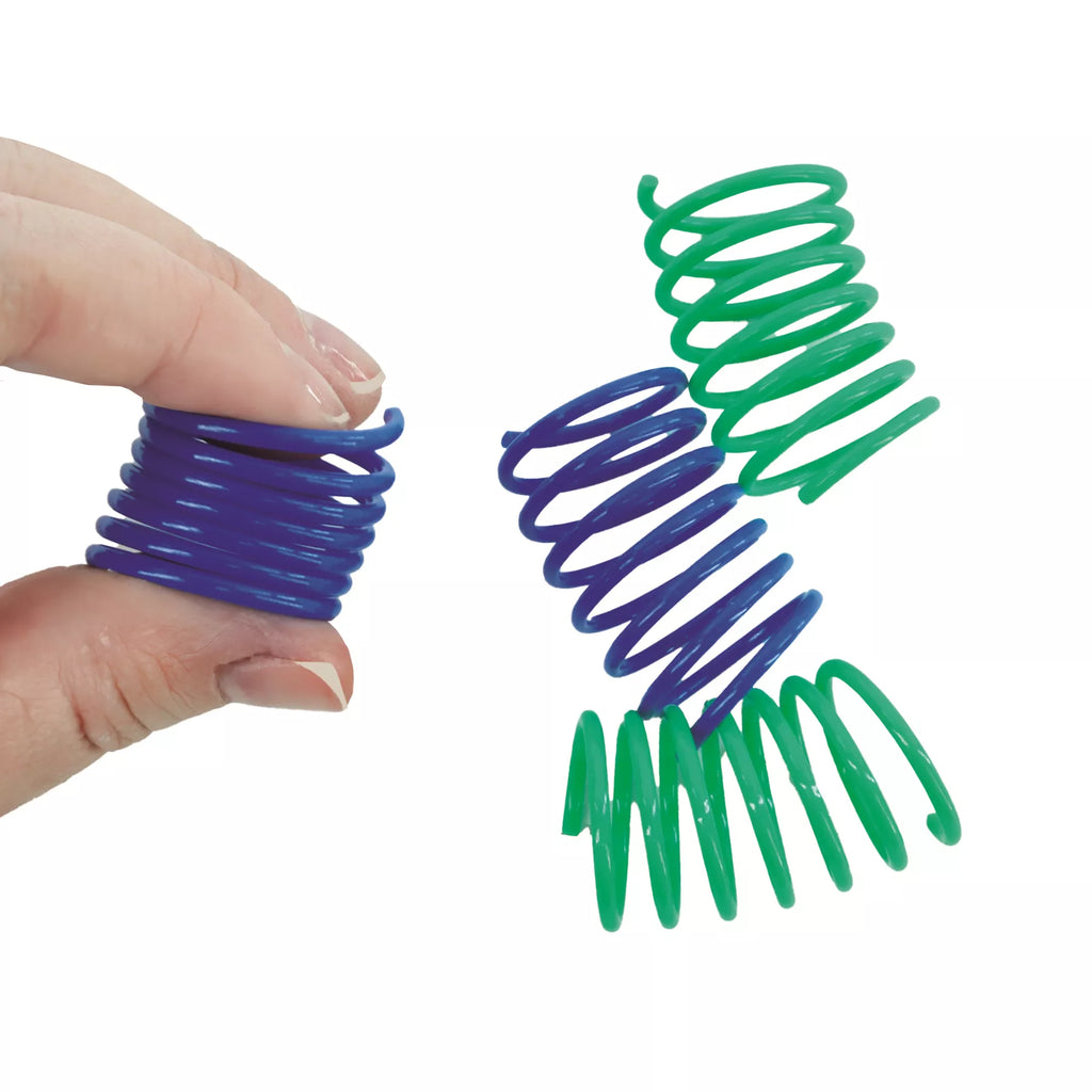 Turbo Plastic Coil Cat Toy, Multi-Colour, 4 Pack