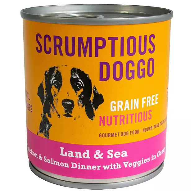 SCRUMPTIOUS DOGGO Chicken Salmon & Veggie Dinner in Gravy 255g