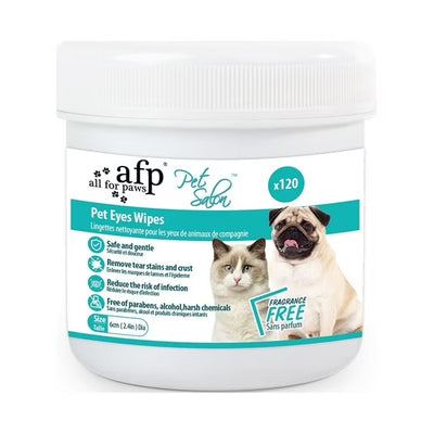 ALL FOR PAWS Pet Salon Pet Eye Wipes 120Ct