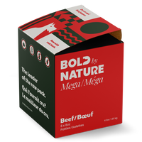 BOLD by NATURE Mega Beef Frozen Dog Food 4 lb Box (8 x 8 oz Patties)