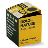 BOLD by NATURE Mega Chicken Frozen Dog Food 4 lb (8 x 8 oz Patties)