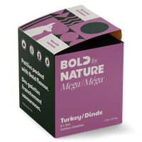 Bold by Nature Mega Turkey Frozen Dog Food 4 lb (8 x 8 oz Patties)