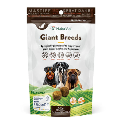 NaturVet® Breed Specific Giant Breeds Soft Chew Dog Treats 50ct