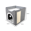 Brookbrand Bunk Bed Cat Cave with Scratcher, Grey