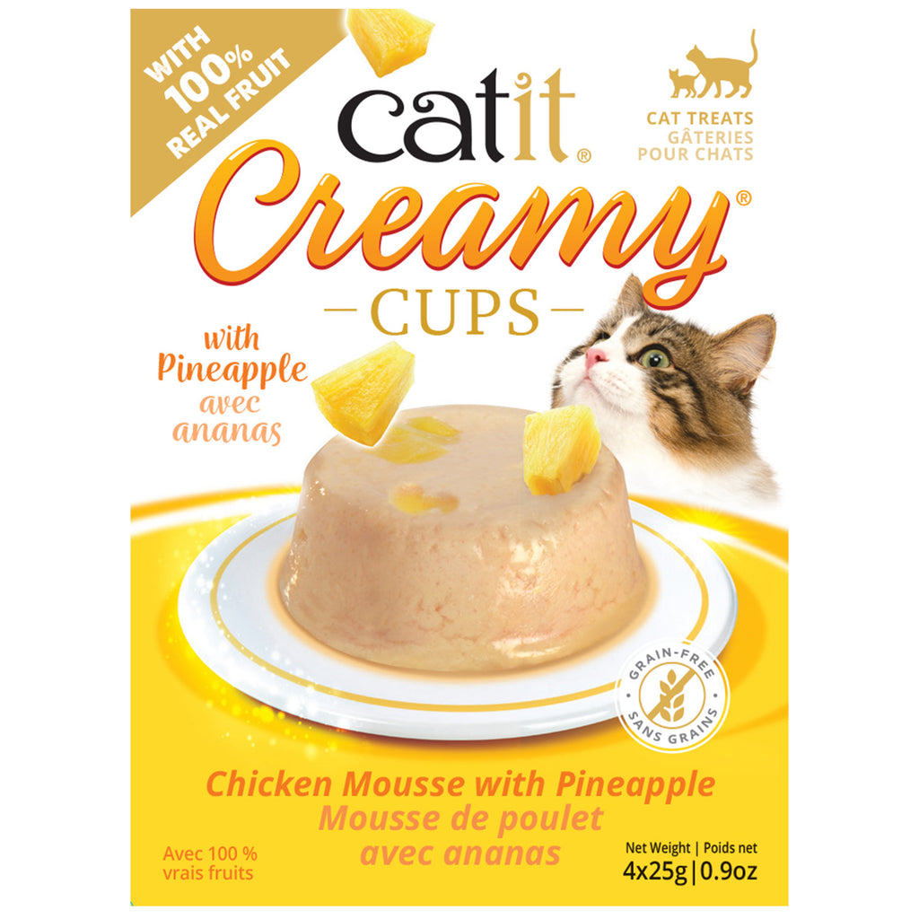 Catit Creamy Cups - Chicken Mousse with Pineapple - 4 x 25g SALE