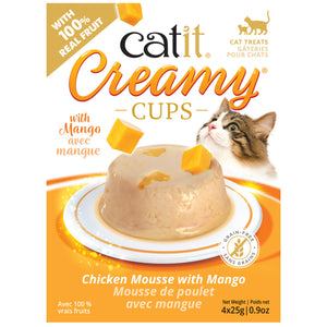 Catit Creamy Cups - Chicken Mousse with Mango - 4 x 25g SALE