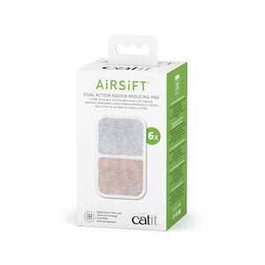 Catit Airsift Dual Action Odor Reducing Pad - 6 pack