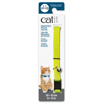 Catit Adjustable Breakaway Nylon Collar - Reflective Yellow - 20-33 cm (8-13 in)