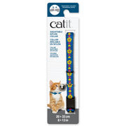 Catit Adjustable Breakaway Nylon Collar - Blue with Yellow Flowers - 20-33 cm (8-13 in)