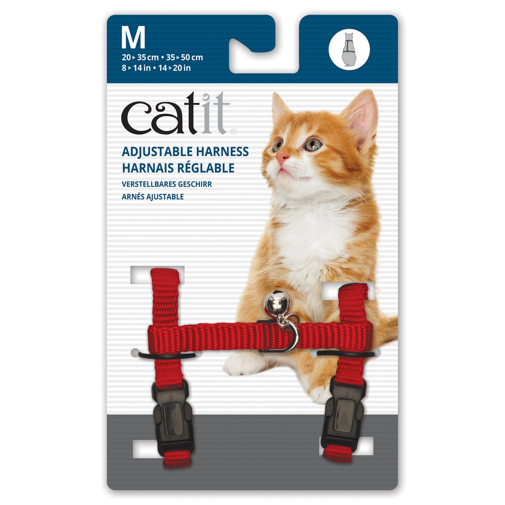 Catit Adjustable Nylon Harness - Red - Medium