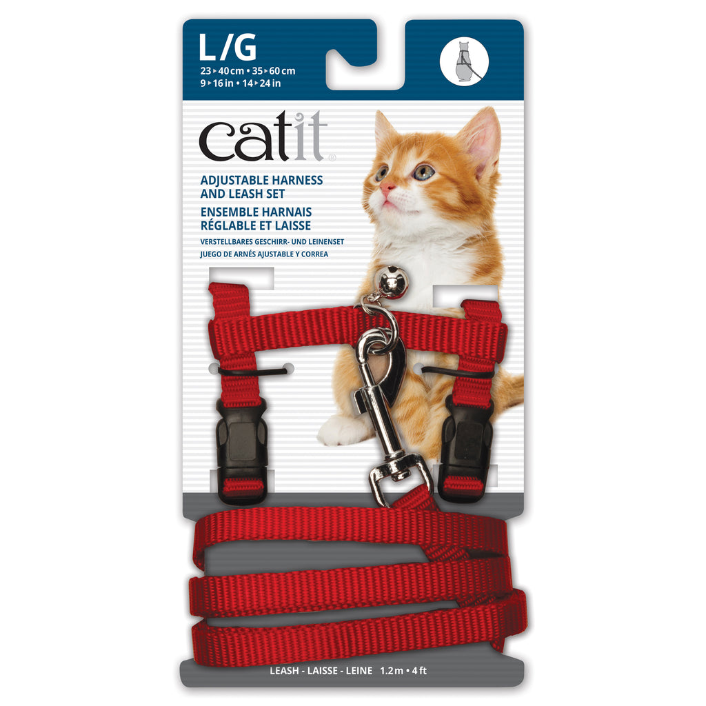 Catit Adjustable Nylon Harness & Leash Set - Red SALE