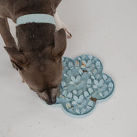 Dexypaws Flower Hide and Seek Silicone Snuffle Mat, Sky Blue for Cats or Dogs