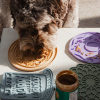 Dexypaws Pup-Peroni Pizza Enrichment Licking Mat, Yellow for Cat or Dog