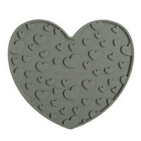 Dexypaws Dexter Approved Heart Enrichment Licking Mat, Khaki Green for Cat or Dog