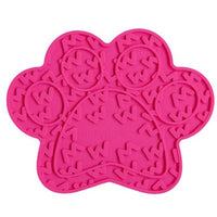 Dexypaws Paw Print Enrichment Licking Mat, Pink for Cat or Dog